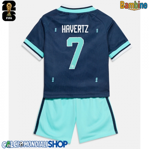 Maglie da calcio Germania Kai Havertz #7 Seconda Maglia Bambino Mondiali 2026  Manica Corta + Pantaloni corti)